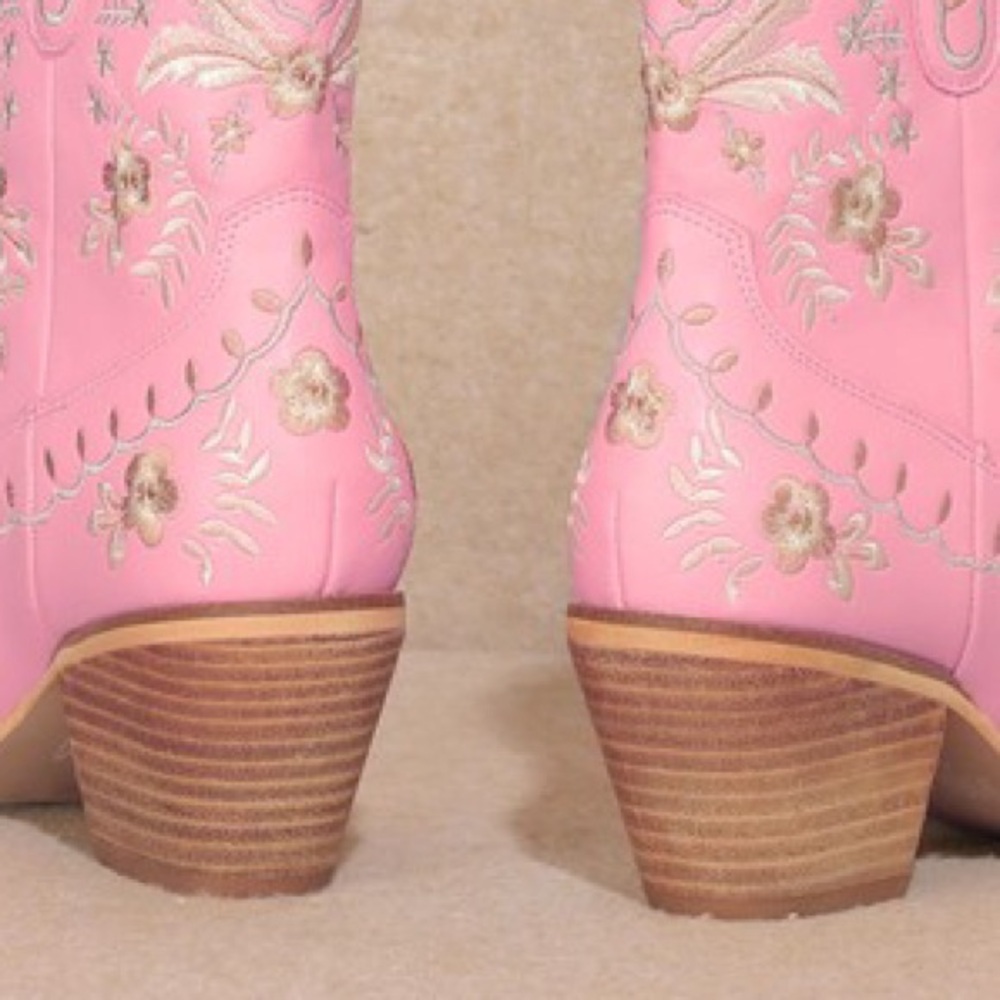 Miracle Festival Pink Embroidered Western Cowboy Boots - Picture 6 of 6